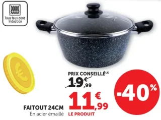 Faitout 24cm en acier émaillé