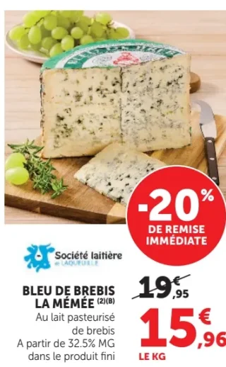 Société laitière de Laqueuille Bleu de Brebis La Mémée