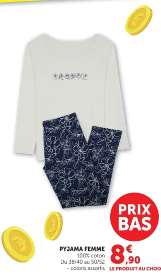 Pyjama femme 100% coton