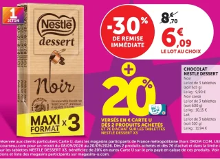 Chocolat Nestle Dessert Noir / Noir corsé / Lait