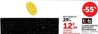 t'nb Clavier sans fil bluetooth rechargeable
