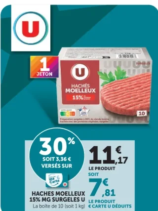 U Hachés Moelleux 15% MG Surgelés
