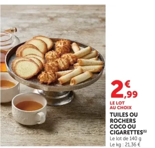 Tuiles ou rochers coco ou cigarettes