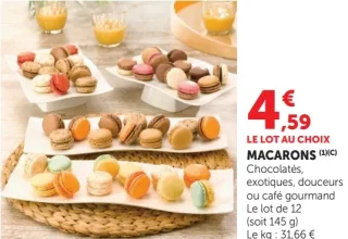 Macarons Chocolatés, exotiques, douceurs ou café gourmand