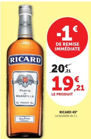 Pastis de Marseille Ricard 45°
