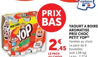 Yaourt à boire aromatisé prix choc Petit Yop Yoplait