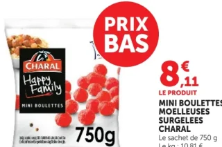 CHARAL Happy Family Mini Boulettes Moelleuses Surgelées