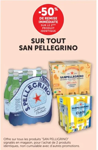 Sélection de boissons de la marque San Pellegrino