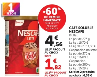 Café soluble Nescafé Kit Kat / Cappuccino noisette / Cappuccino
