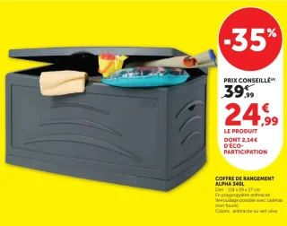 Coffre de rangement EDA Alpha 340L