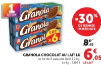 Granola Chocolat au Lait LU Le lot de 6 paquets