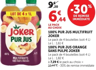 Joker Pur Jus Multifruit / Orange sans pulpe
