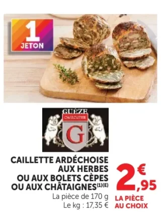 Caillette ardéchoise aux herbes ou aux bolets cèpes ou aux châtaignes Guez