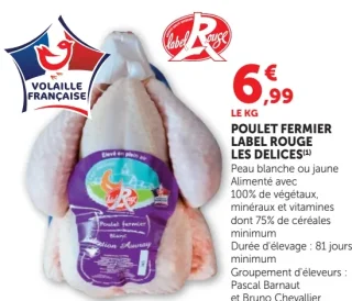 Poulet fermier blanc Label Rouge Les Délices