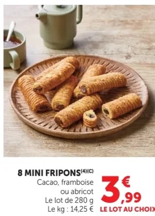 8 Mini Fripons Cacao, framboise ou abricot