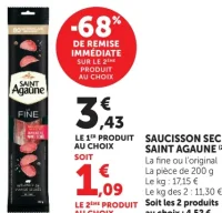 Saucisson sec Saint Agaune La fine ou l'original