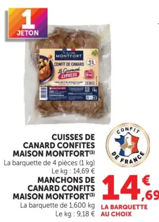 Cuisses de canard confites ou Manchons de canard confits Maison Montfort