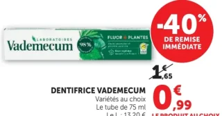 DENTIFRICE VADEMECUM Fluor & Plantes
