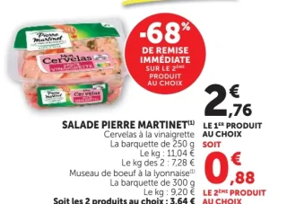Salade Pierre Martinet Cervelas à la vinaigrette ou Museau de boeuf