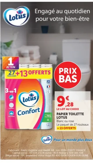 Papier Toilette Confort Lotus