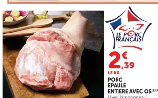 Porc épaule entière avec os
