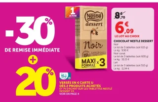 Chocolat Nestlé Dessert Maxi Format x3