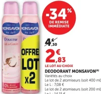 Deodorant Monsavon Douceur Lait & Coton