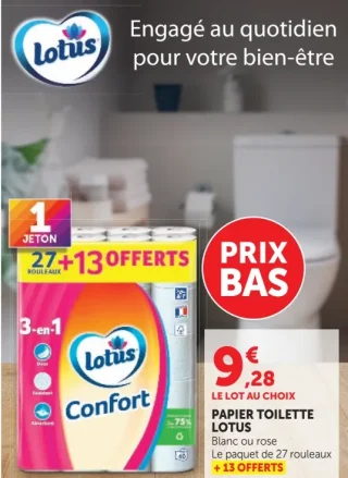 Papier Toilette Lotus Confort 27+13 Offerts