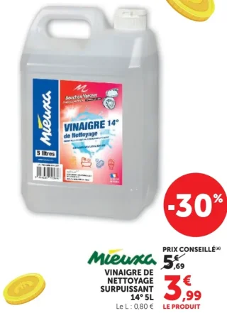 Vinaigre de Nettoyage Surpuissant Mieuxa 14° 5L