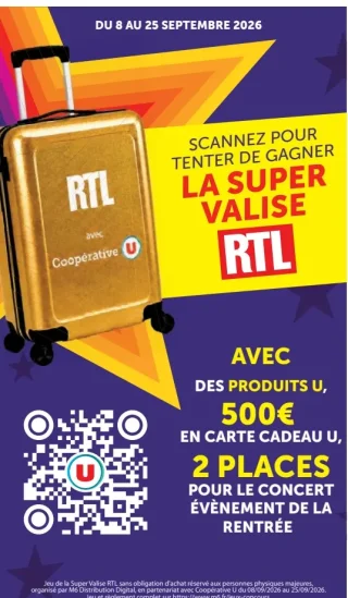 Jeu de la Super Valise RTL avec Coopérative U