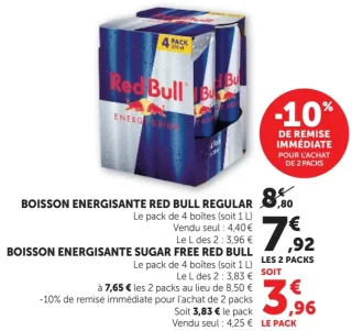 BOISSON ENERGISANTE RED BULL REGULAR / SUGAR FREE