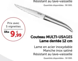 Couteau MULTI-USAGES Lame dentée 12 cm Laguiole Heritage