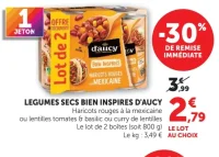 Légumes secs Bien Inspirés d'aucy