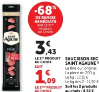 Saucisson Sec Saint Agaune