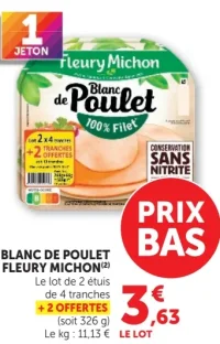 Blanc de Poulet Fleury Michon 100% Filet