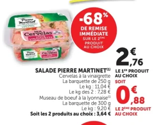 Salade Pierre Martinet Cervelas à la vinaigrette ou Museau de boeuf à la lyonnaise