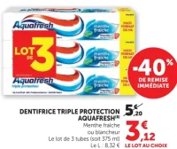 DENTIFRICE TRIPLE PROTECTION AQUAFRESH