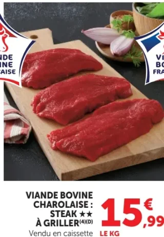 Viande bovine Charolaise : Steak à griller