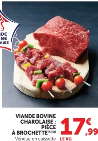 Viande Bovine Charolaise : Pièce à brochette