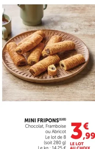 MINI FRIPONS Chocolat, Framboise ou Abricot
