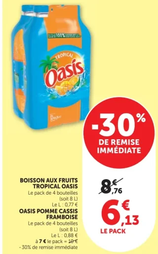 BOISSON AUX FRUITS TROPICAL OASIS / OASIS POMME CASSIS FRAMBOISE