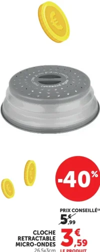 Cloche rétractable micro-ondes