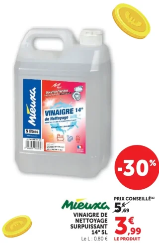 Vinaigre de nettoyage surpuissant 14° Mieuxa