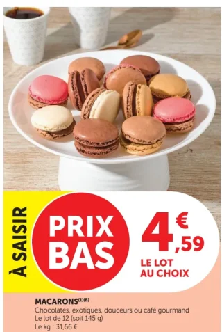Macarons Chocolatés, Exotiques, Douceurs ou Café gourmand