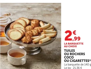 Tuiles ou rochers coco ou cigarettes