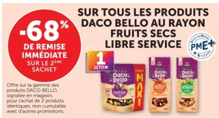 Gamme de produits Daco Bello au rayon fruits secs libre service