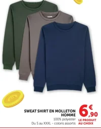 Sweat Shirt en Molleton Homme
