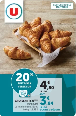 Croissants U Pur beurre Le lot de 8