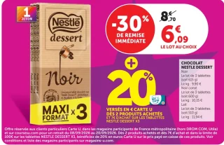 Chocolat Nestlé Dessert Noir