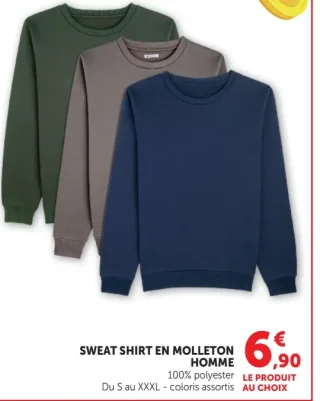 Sweat Shirt en Molleton Homme